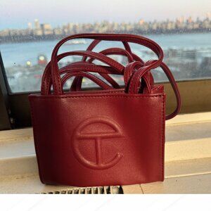 Telfar Mini Shopping Bag – Oxblood Red 👜🔥